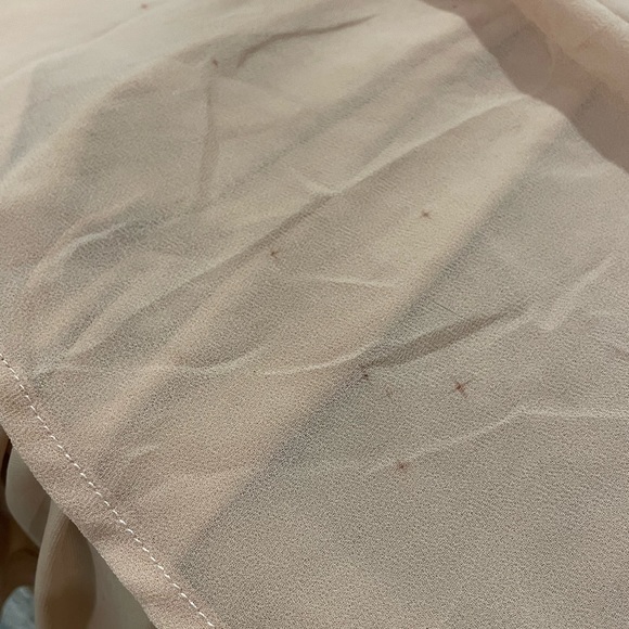 V-Neck High Slit Peach colored dress (see photos for imperfections) - Picture 7 of 11